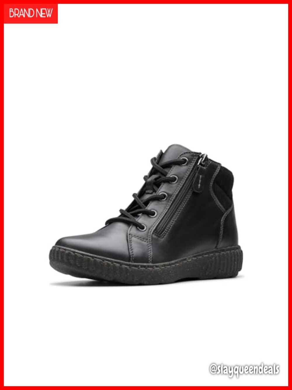 Womens Leather Ankle Booties Lace Up Side Zip Comfort Casual